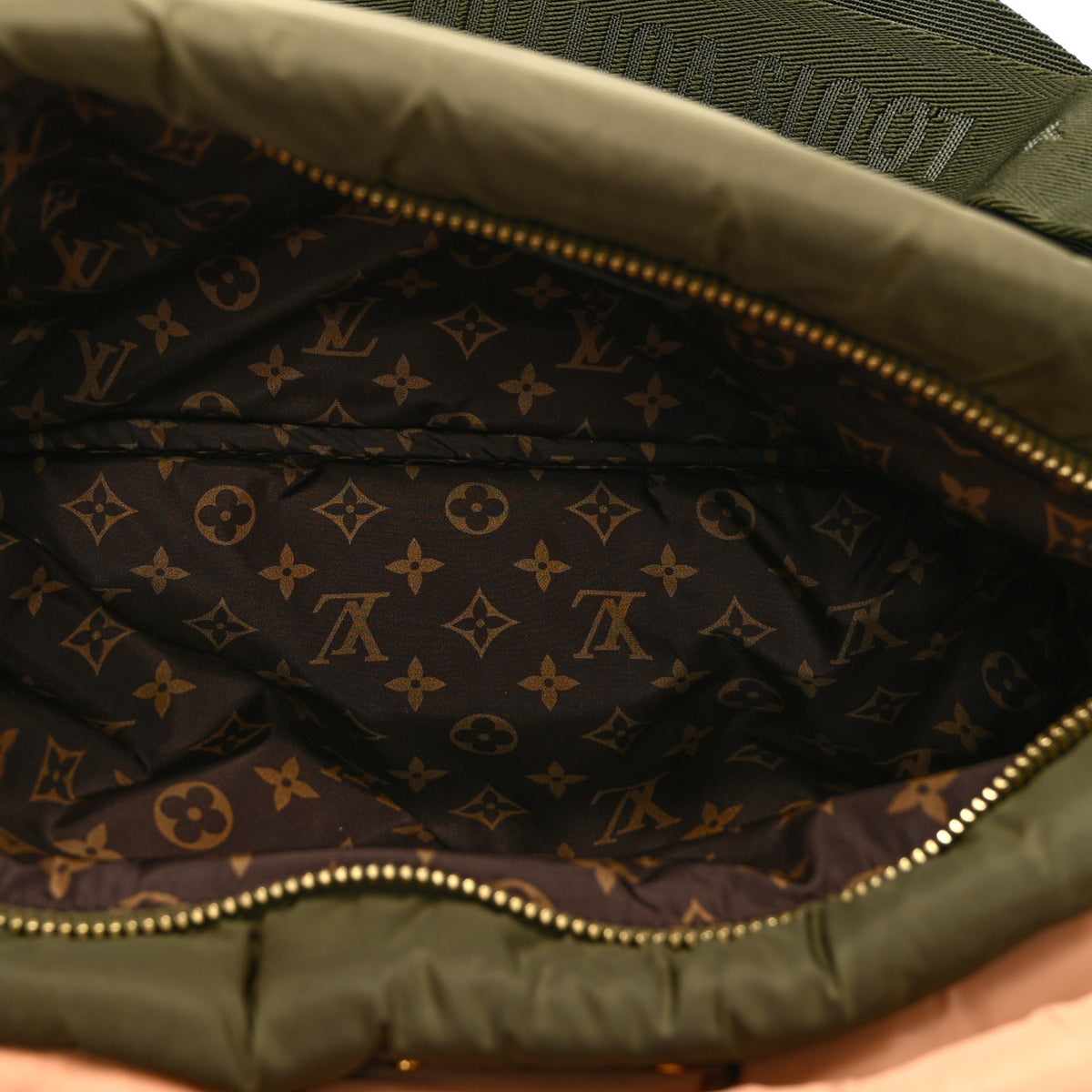 Econyl Monogram Pillow Maxi Multi Pochette Accessories Kaki Beige