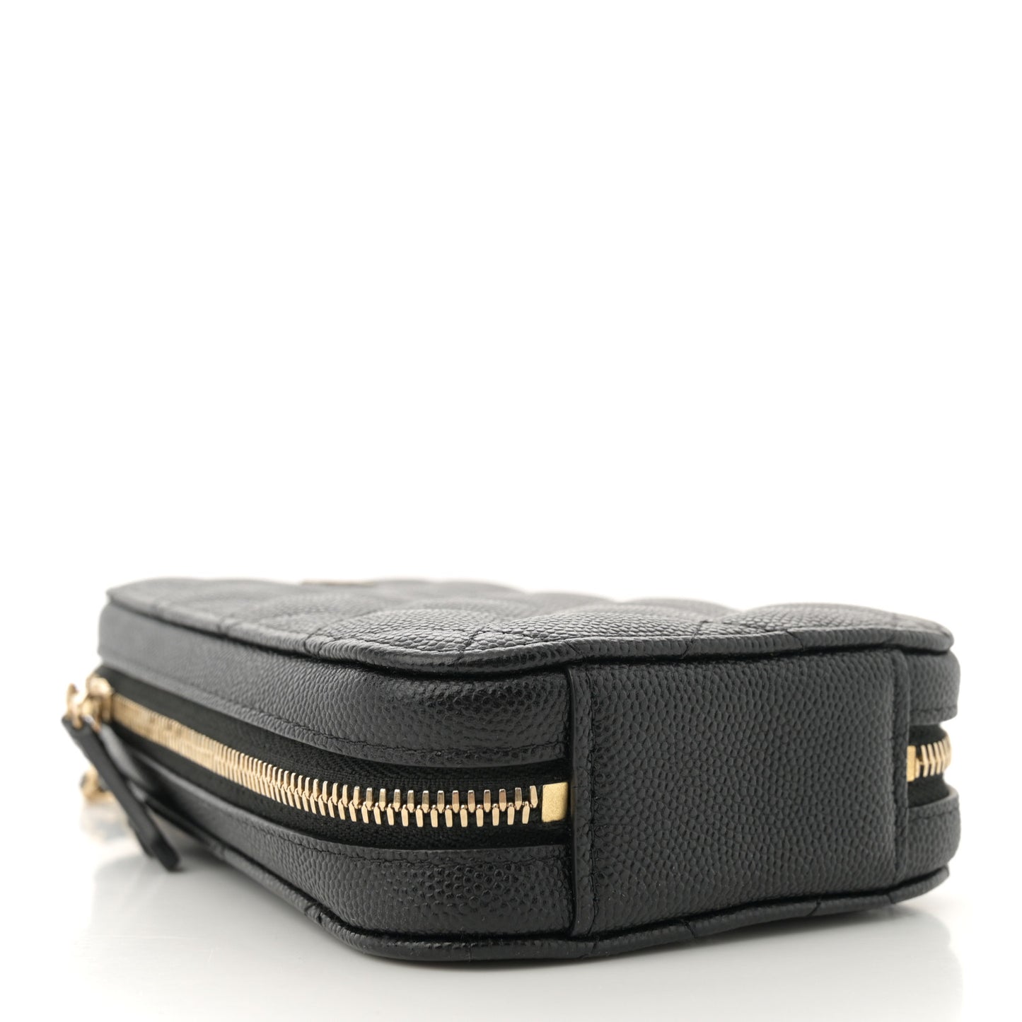 Caviar Quilted Phone Holder Wallet On Chain WOC Black