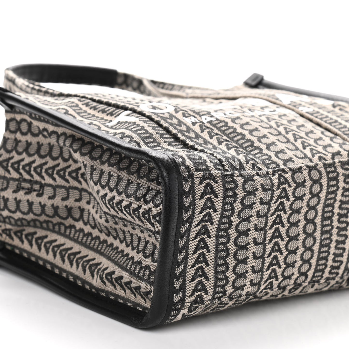 Cotton Jacquard Monogram Mini The Traveler Tote Bag Beige Multicolor