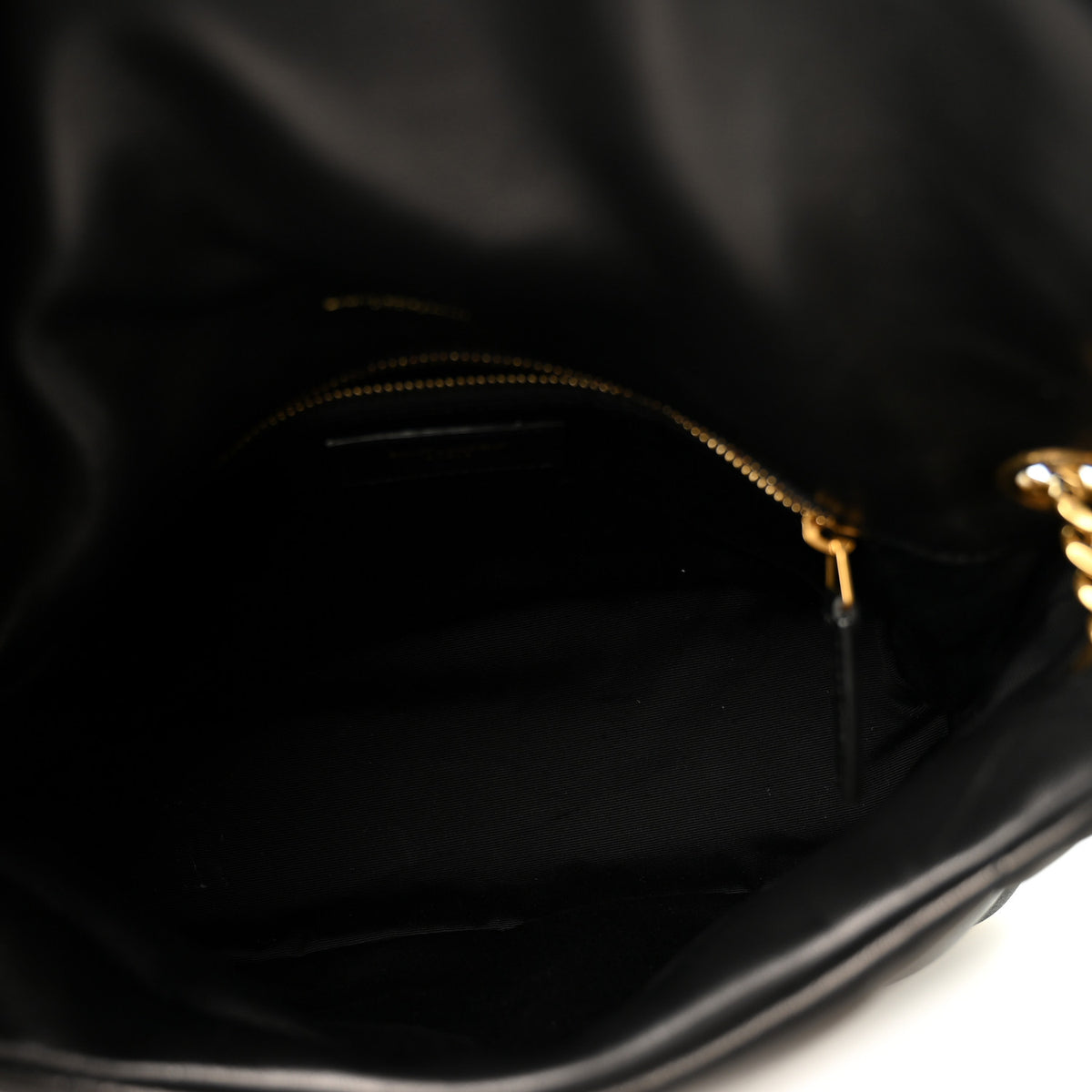 Saint Laurent Lambskin Quilted Small Loulou Puffer Monogram Chain Satchel Black 5 of 10