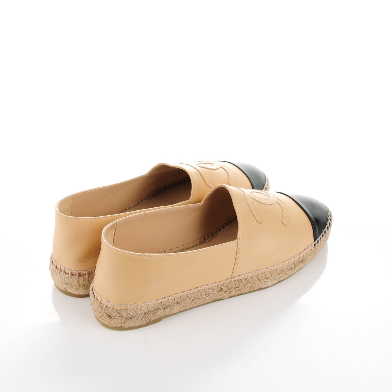 Chanel Lambskin CC Espadrilles 39 Beige Black 4 of 8
