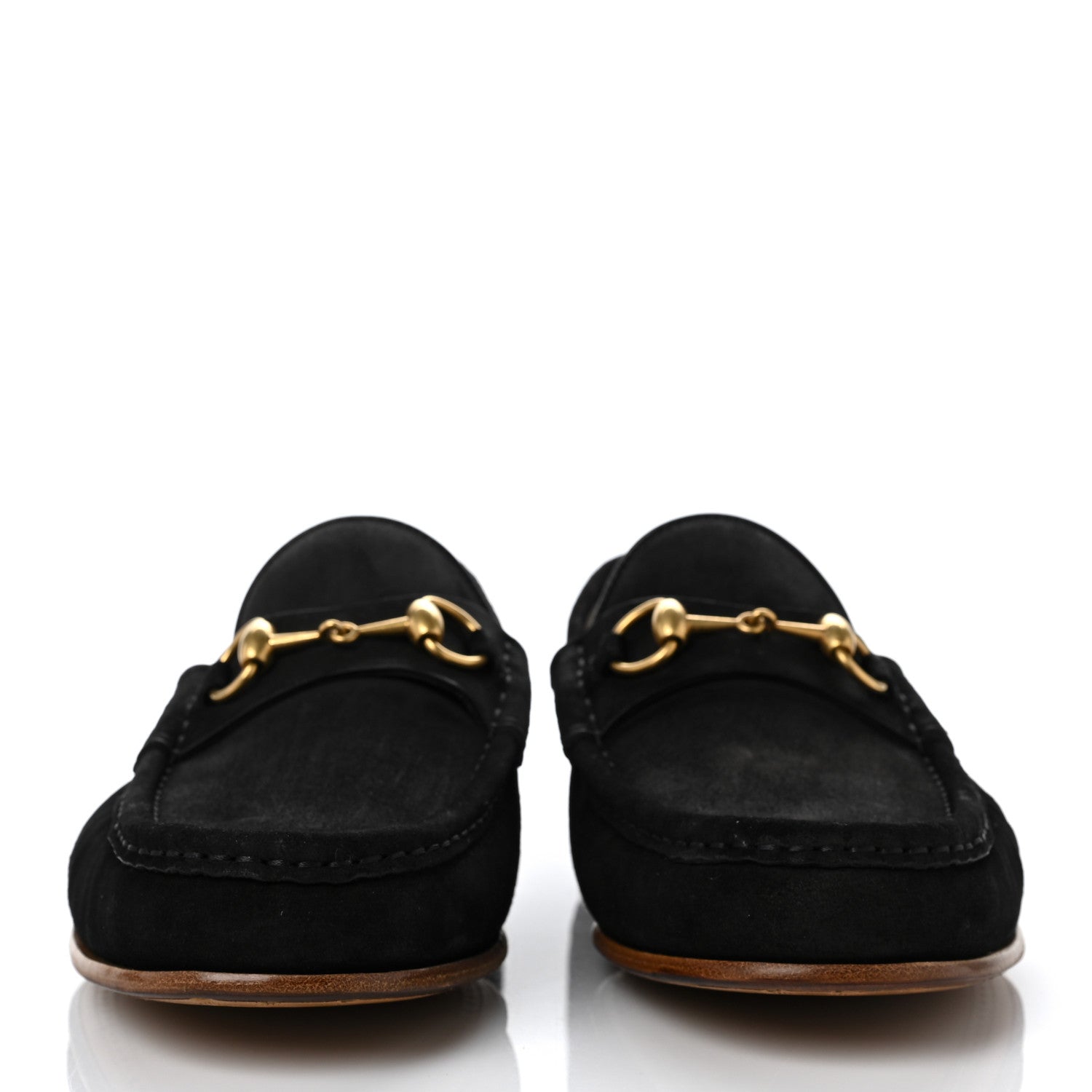 Gucci Suede Mens 1953 Horsebit Loafers 9.5 Black 2 of 8