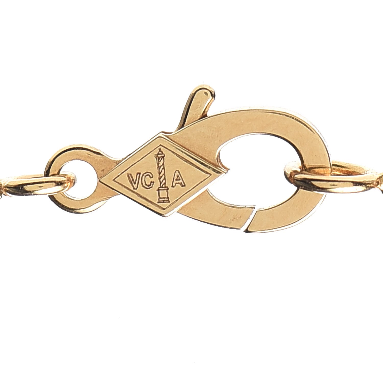 Van Cleef & Arpels 18K Yellow Gold Diamond Perlee Pendant Necklace 4 of 7