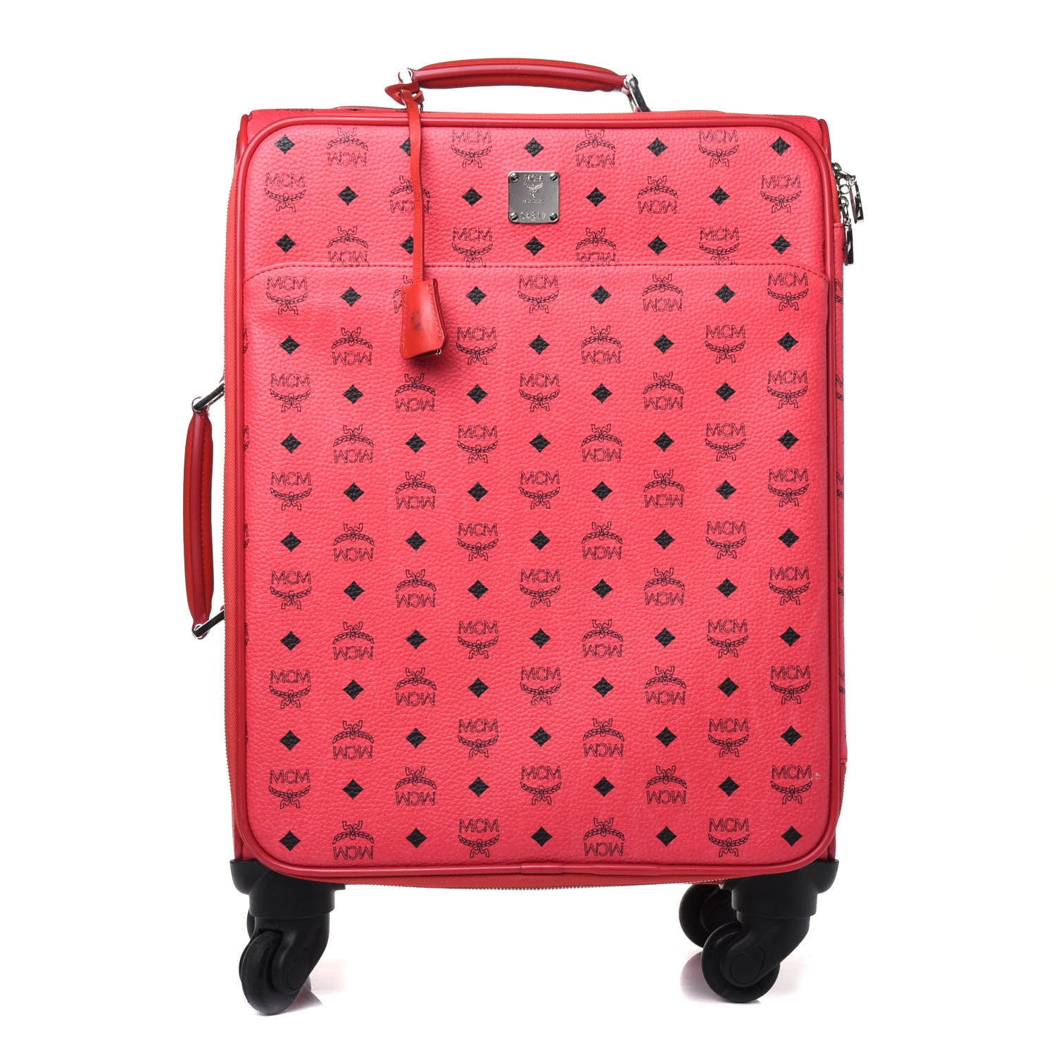 MCM Visetos Traveler Cabin Trolley Suitcase Pink 1 of 27