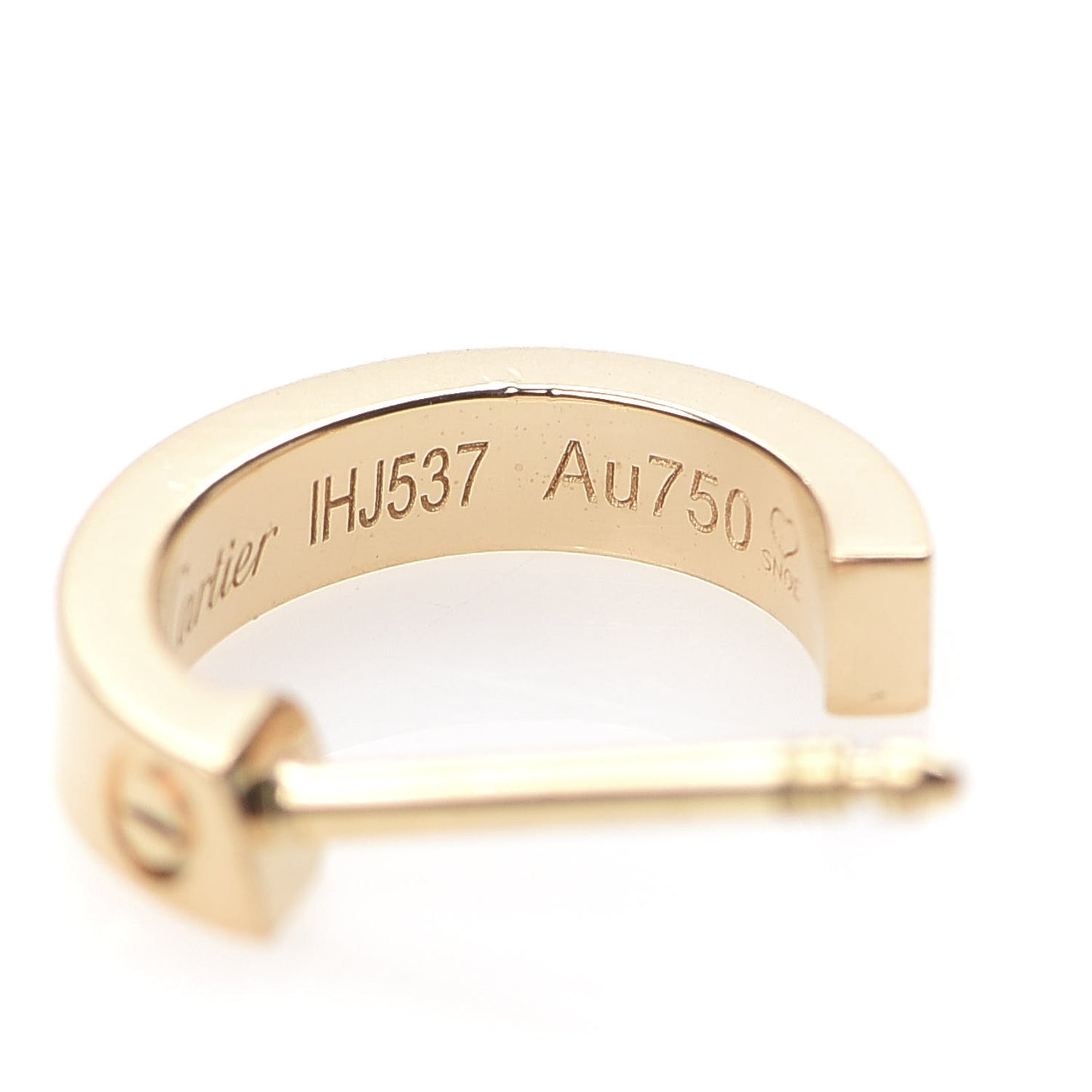 18K Yellow Gold Small LOVE Hoop Earrings