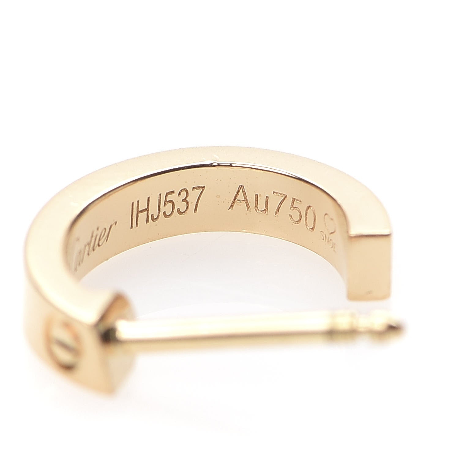 Cartier 18K Yellow Gold Small LOVE Hoop Earrings 5 of 6