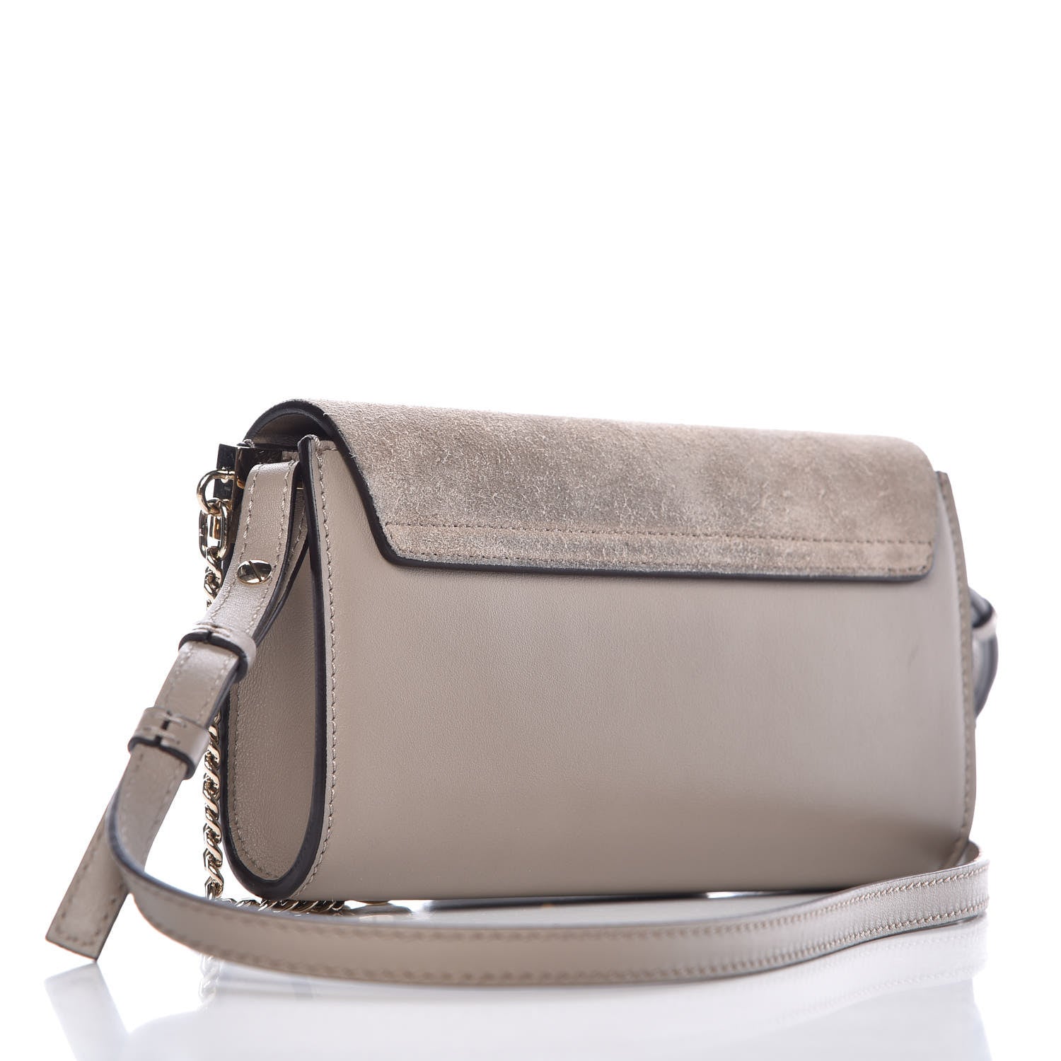 Chloe Suede Calfskin Mini Faye Shoulder Bag Motty Grey 3 of 7
