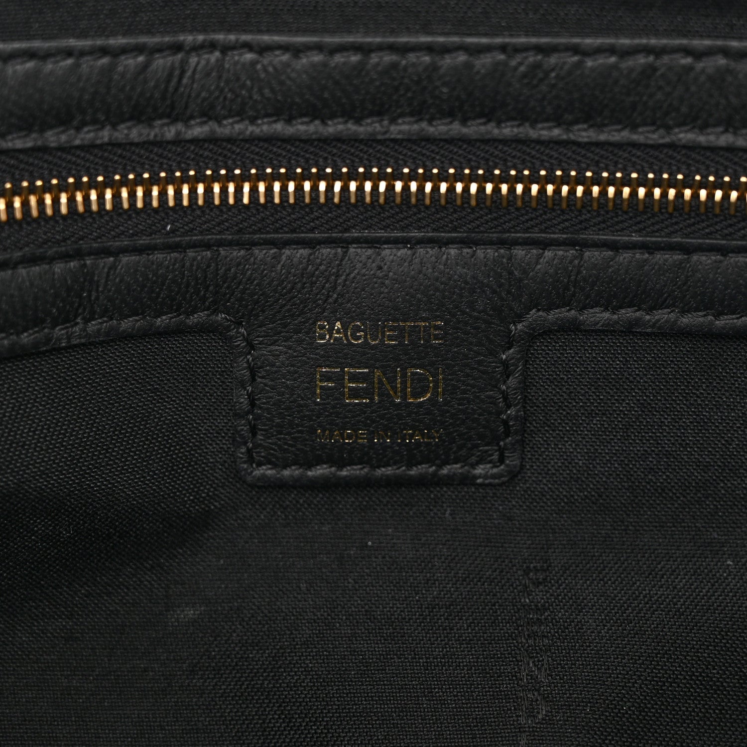 Fendi Nappa FF 1974 Embossed Baguette Black 6 of 17