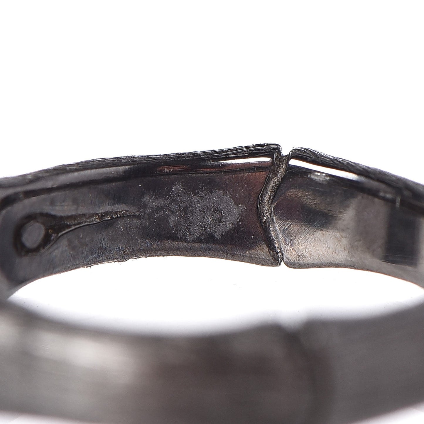 Rhodium Plated Sterling Silver Bamboo Ring 54 7