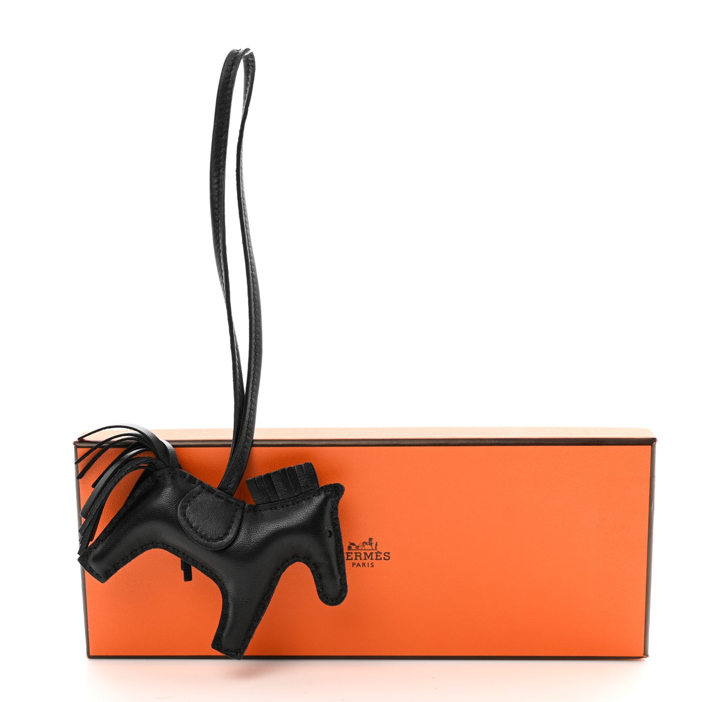 Milo Lambskin Grigri Rodeo Horse Bag Charm PM So Black