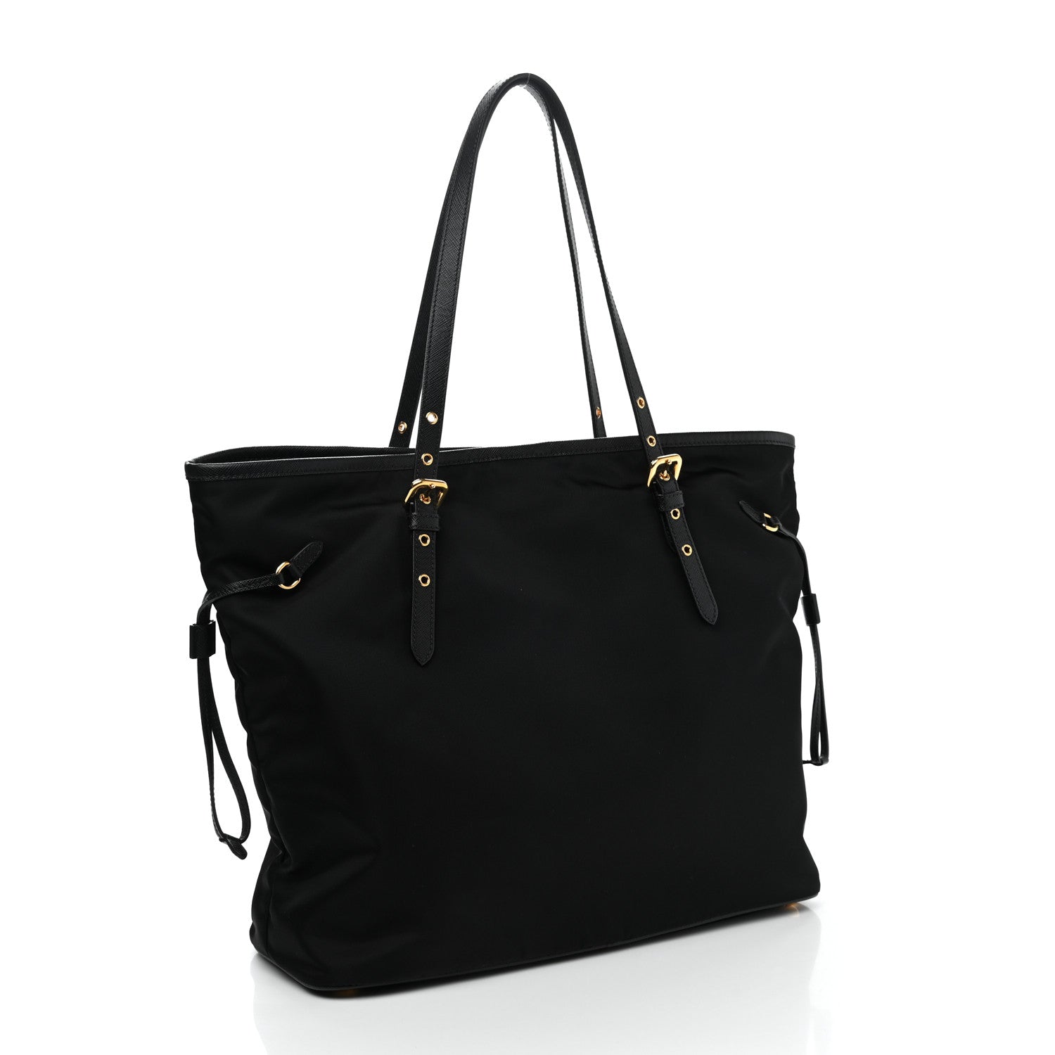 Prada Tessuto Nylon Saffiano Tote Black 2 of 9