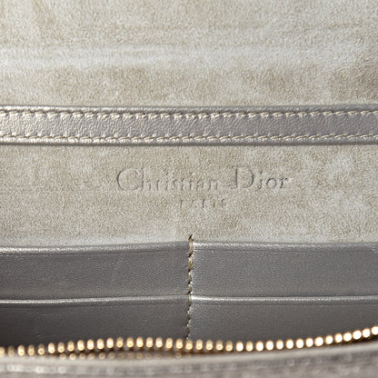 Christian Dior Metallic Grained Calfskin Diorama Wallet on Chain Pouch Light Gold 7 of 10