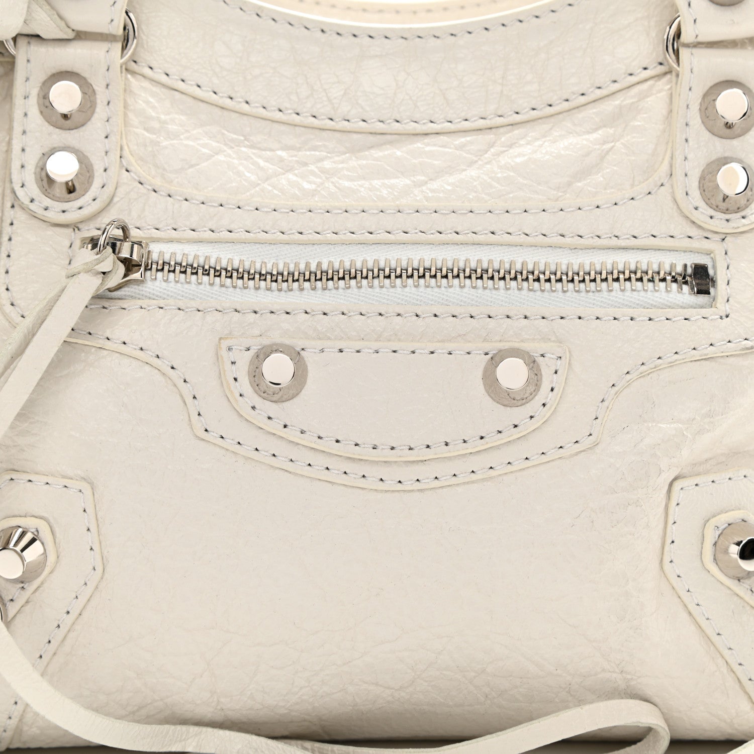 Balenciaga Agneau Classic Silver Hardware Mini City Beige White 9 of 9