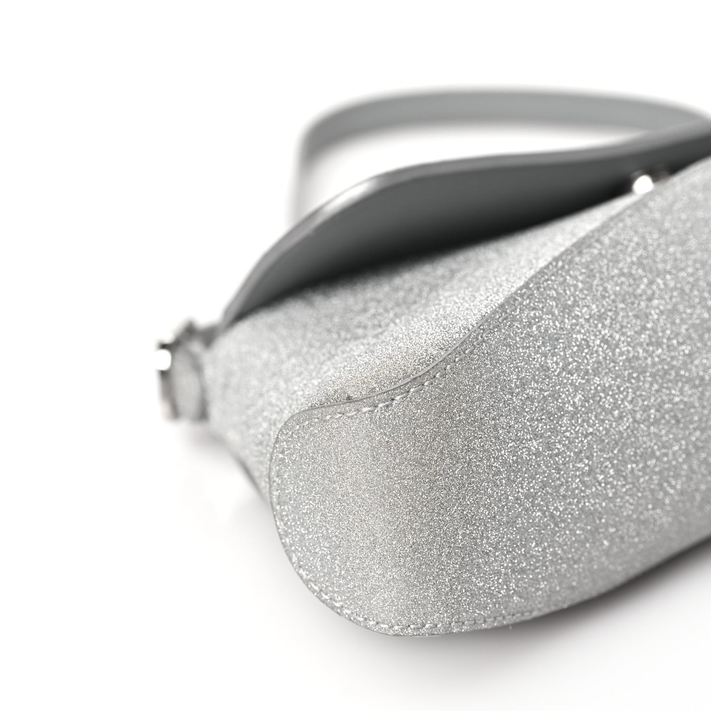 Sparkling Fabric Small XX Flap Stretch Bag Silver