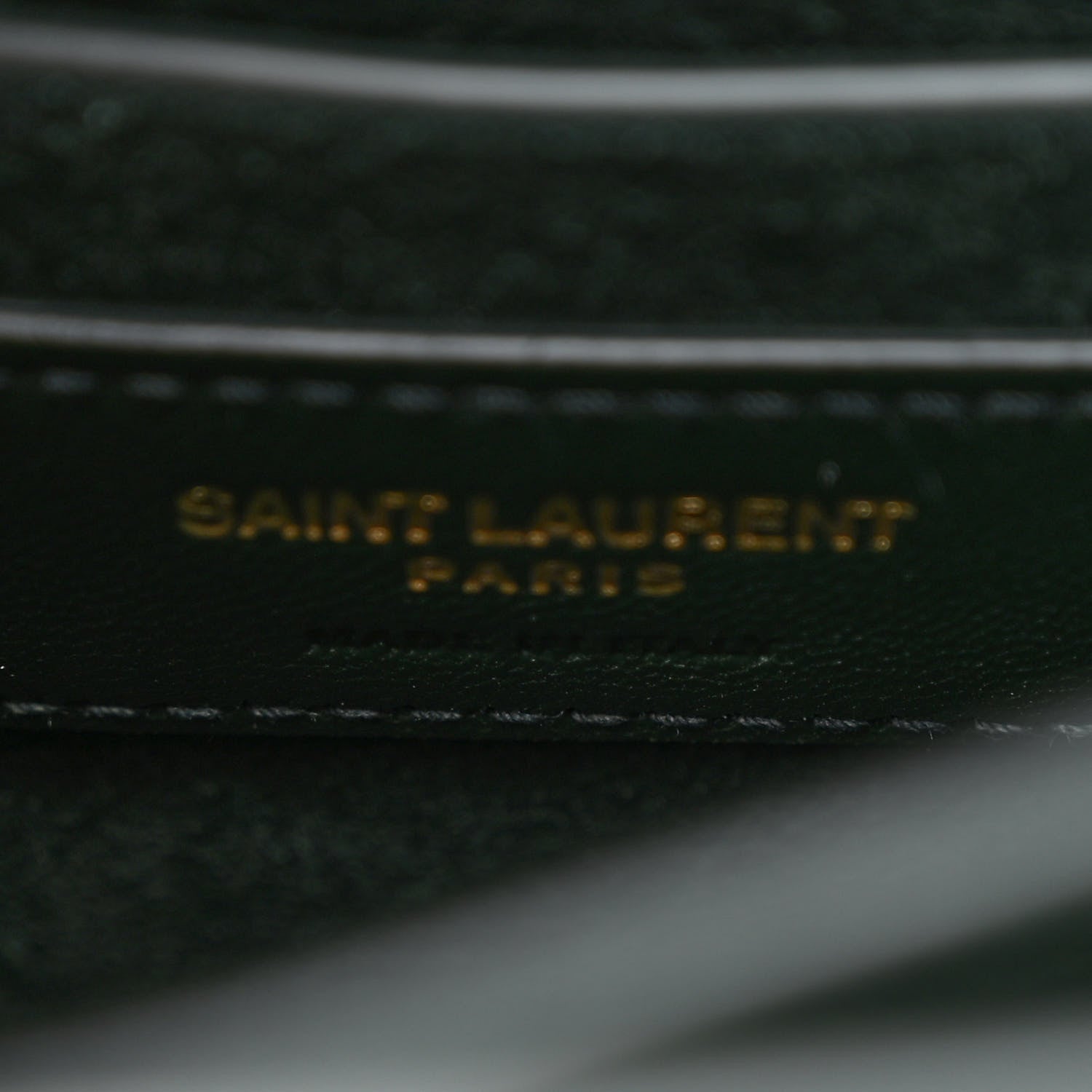 Saint Laurent Calfskin Crocodile Embossed Medium Monogram Sunset Dark Green 8 of 14