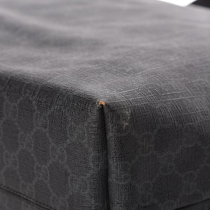 Gucci GG Supreme Monogram Web Handle Vertical Tote Black Grey 9 of 12