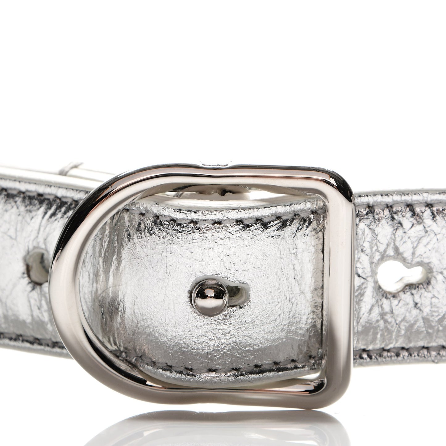 Metallic Calfskin Medium Diorever Flap Silver