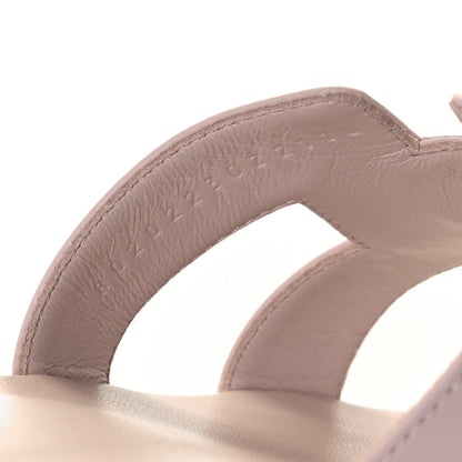 Hermes Box Calfskin Oran Sandals 37.5 Rose Pale 8 of 9