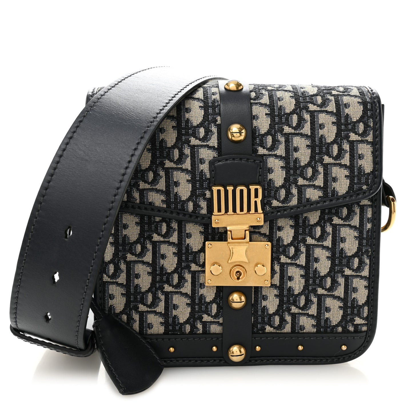 Oblique Square DiorAddict Flap Navy Blue