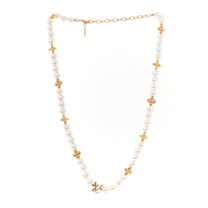 Louis Vuitton Metal Resin My LV Pearl Necklace White Gold 1 of 5