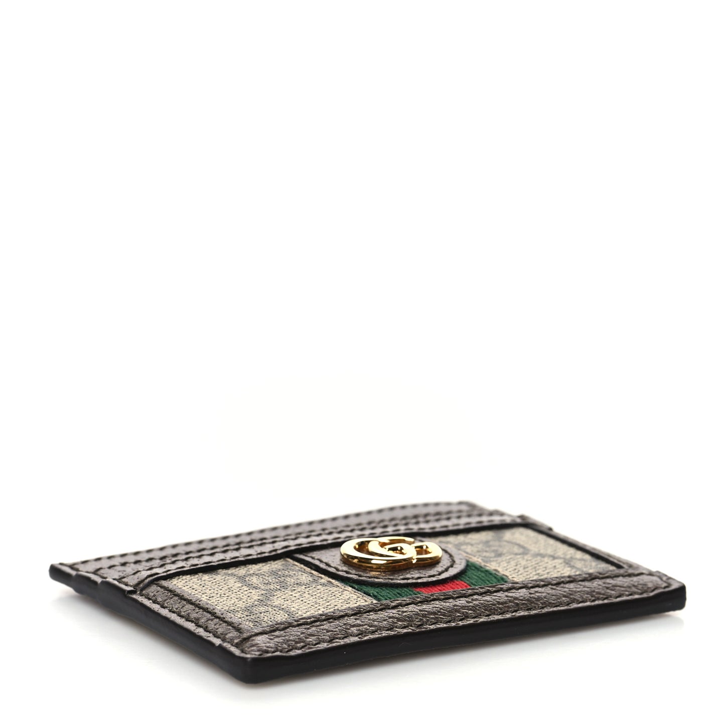 GG Supreme Monogram Ophidia Card Holder Brown
