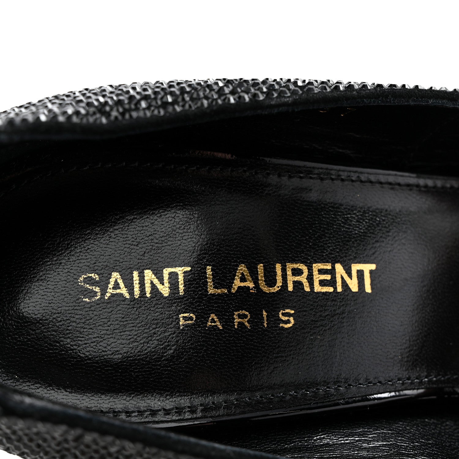 Saint Laurent Crystal Embellished Opyum Ankle Strap Sandals 37 Black 8 of 10