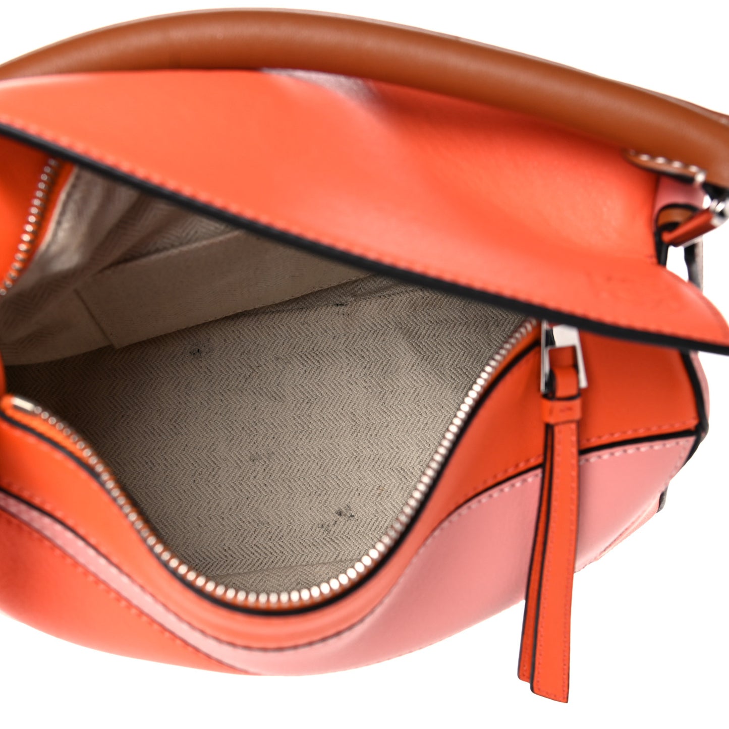 Calfskin Small Puzzle Bag Orange Tan Pink