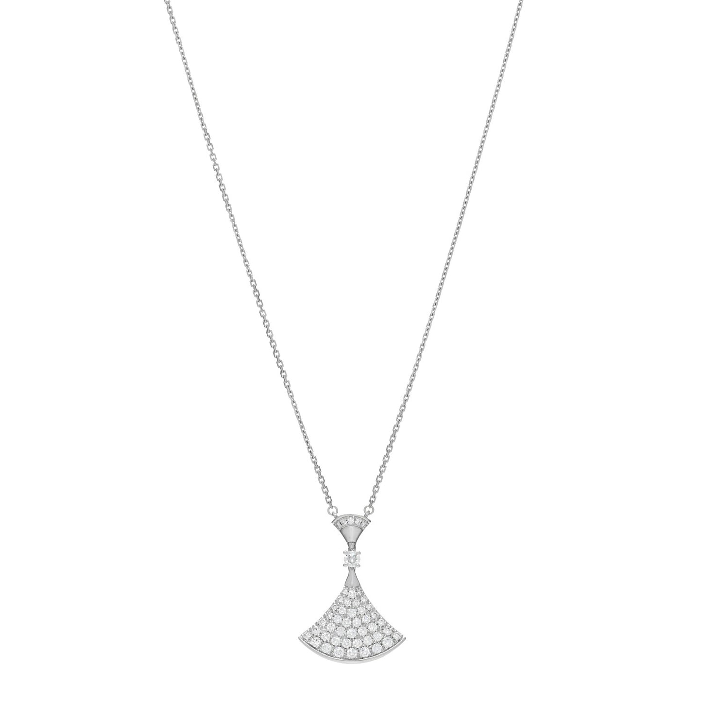 18K White Gold Diamond Large Divas' Dream Pave Necklace