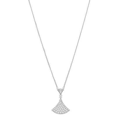 Bulgari 18K White Gold Diamond Large Divas' Dream Pave Necklace 1 of 5