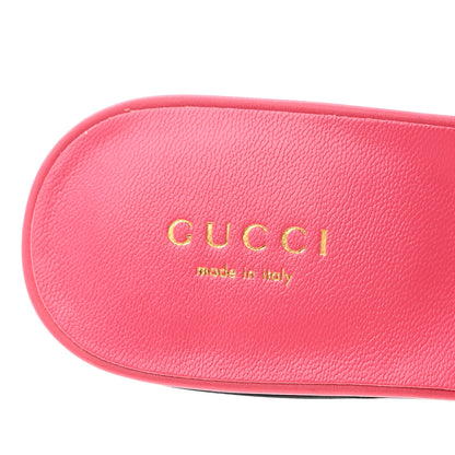 Gucci Cosmos Softy Calfskin Interlocking G Cut Out Slide Sandals 36 Rhodamine Pink 6 of 8