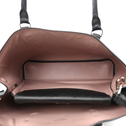 Prada Saffiano Cuir Large Double Bag Black Mughetto 5 of 17