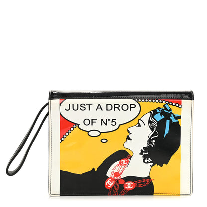 Chanel Patent Just a Drop of N°5 Comic Coco Clutch 1 of 15