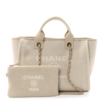 Chanel Mixed Fibers Small Deauville Tote Beige 3 of 12