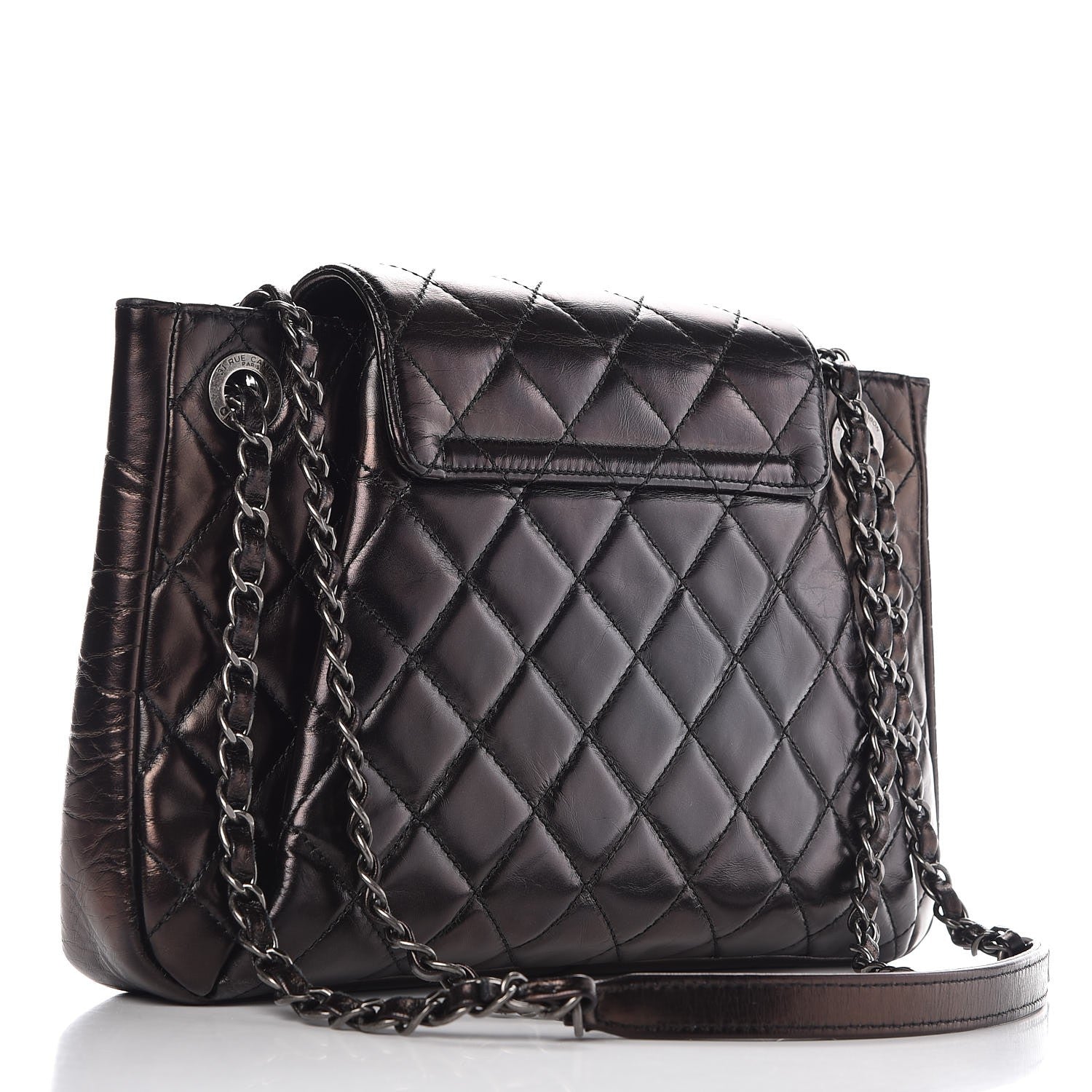 Chanel Glazed Calfskin Quilted Accordion Flap Brown 3 of 7