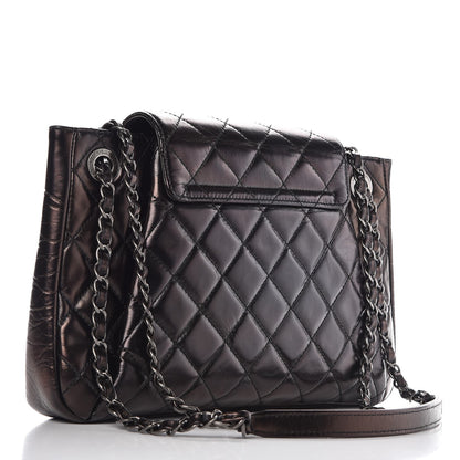 Chanel Glazed Calfskin Quilted Accordion Flap Brown 3 of 7