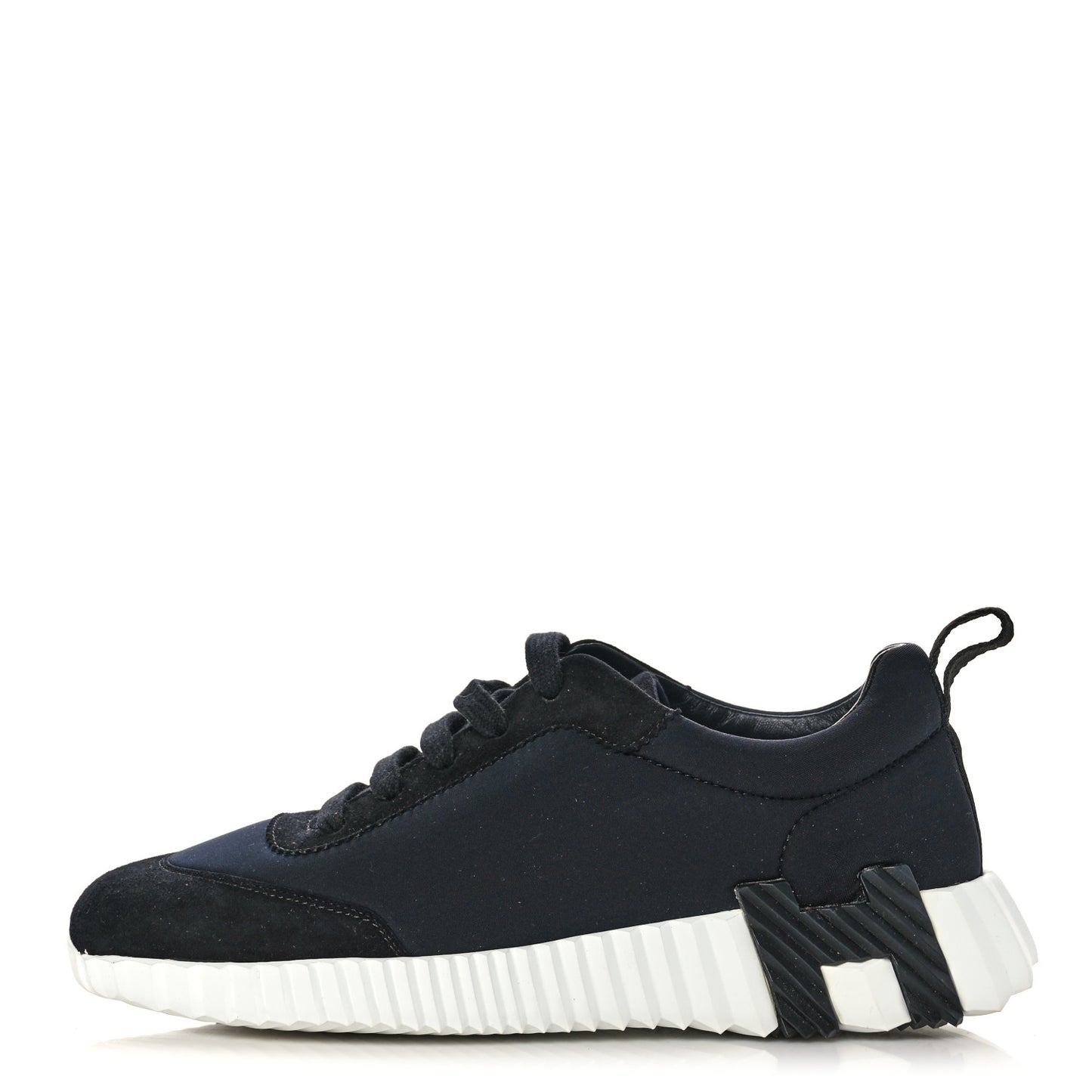 Technical Jersey Suede Goatskin Bouncing Sneakers 36 Black White