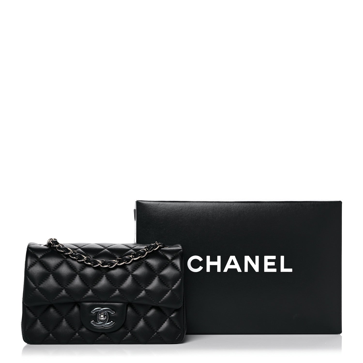 Chanel Lambskin Quilted Mini Rectangular Flap Black 15 of 15
