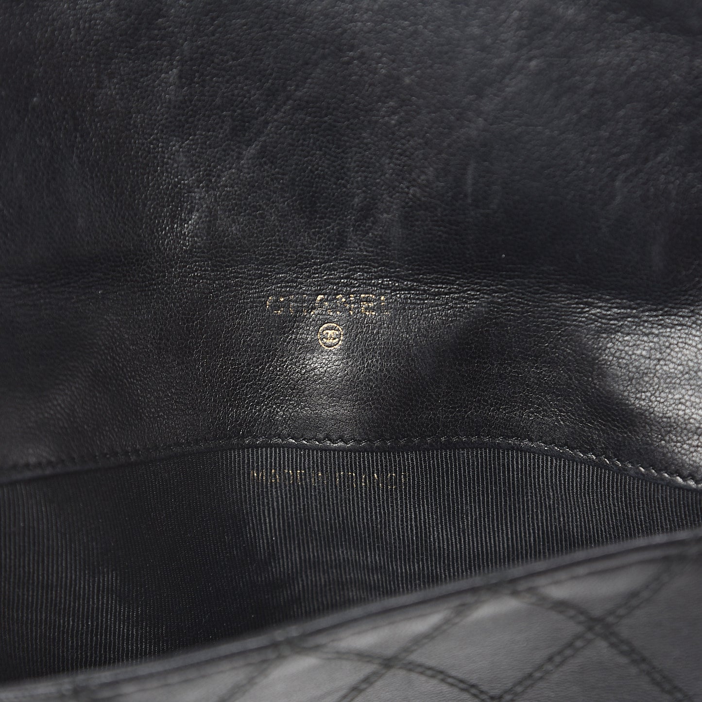 Calfskin Diamond Stitched Clutch Black