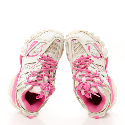 Balenciaga Mesh Rubber Bi-Color Womens Track Sneakers 40 White Fluo Pink 2 of 10