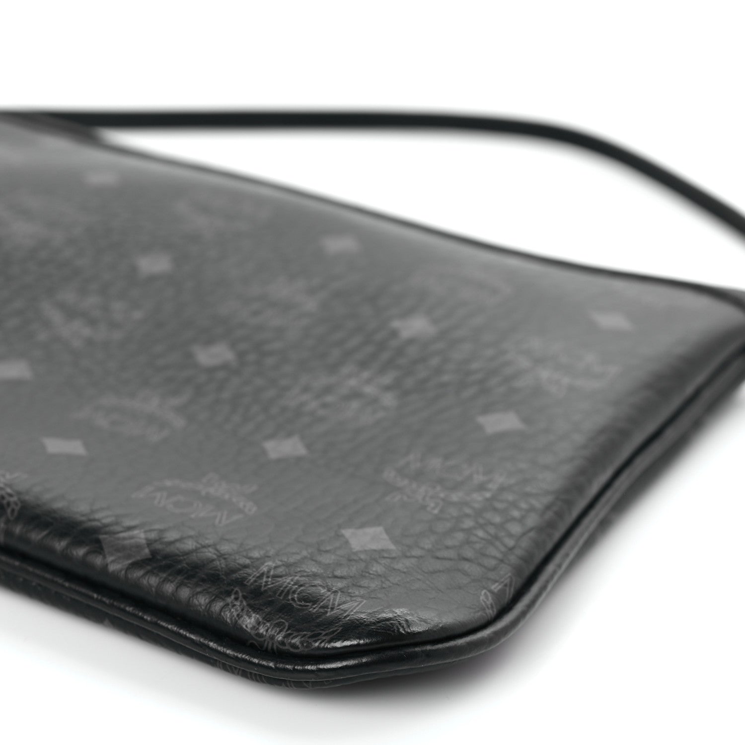 MCM Visetos Liz Shopper Tote Pouch Black 9 of 9