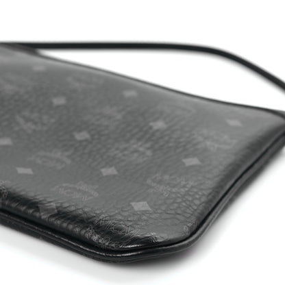 MCM Visetos Liz Shopper Tote Pouch Black 9 of 9