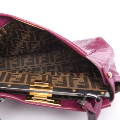 Fendi Goatskin Zucca Medium Peekaboo Iconic Satchel Ciclamino Tobacco Moro 7 of 16