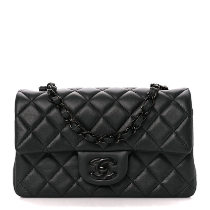 Chanel Lambskin Quilted Mini Rectangular Flap So Black 1 of 12