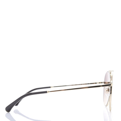 Chanel Aviator Metallic Pilot Sunglasses 4231 Gold 3 of 8