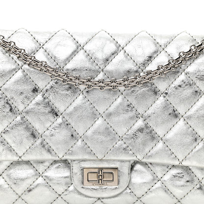 Chanel Metallic Aged Calfskin Quilted 2.55 Reissue 226 Flap Silver 8 of 10