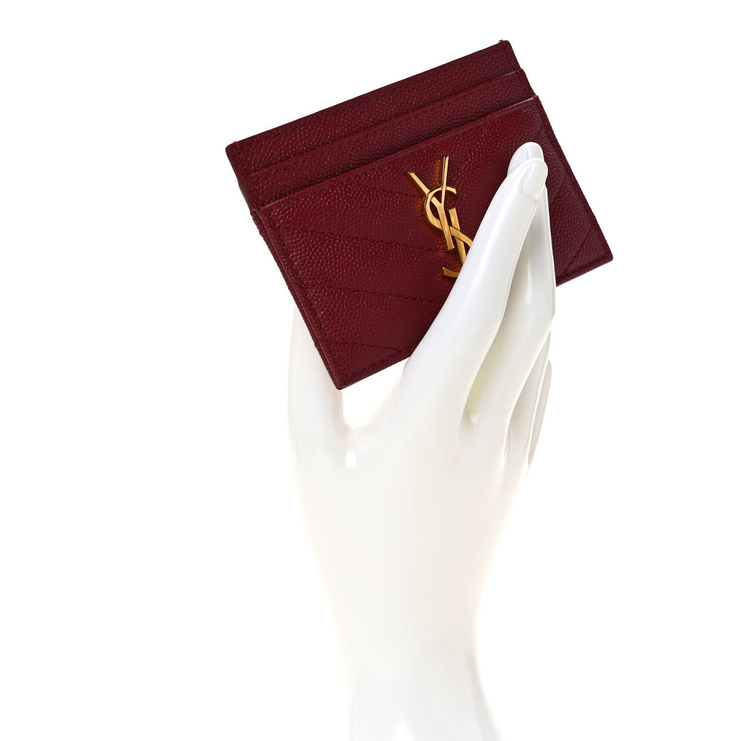 Grain De Poudre Matelasse Chevron Monogram Credit Card Case Opyum Red