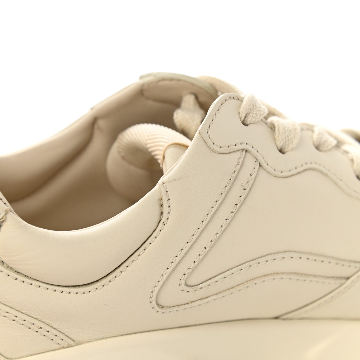 Calfskin Logo Womens Rhyton Sneakers 35.5 Ivory