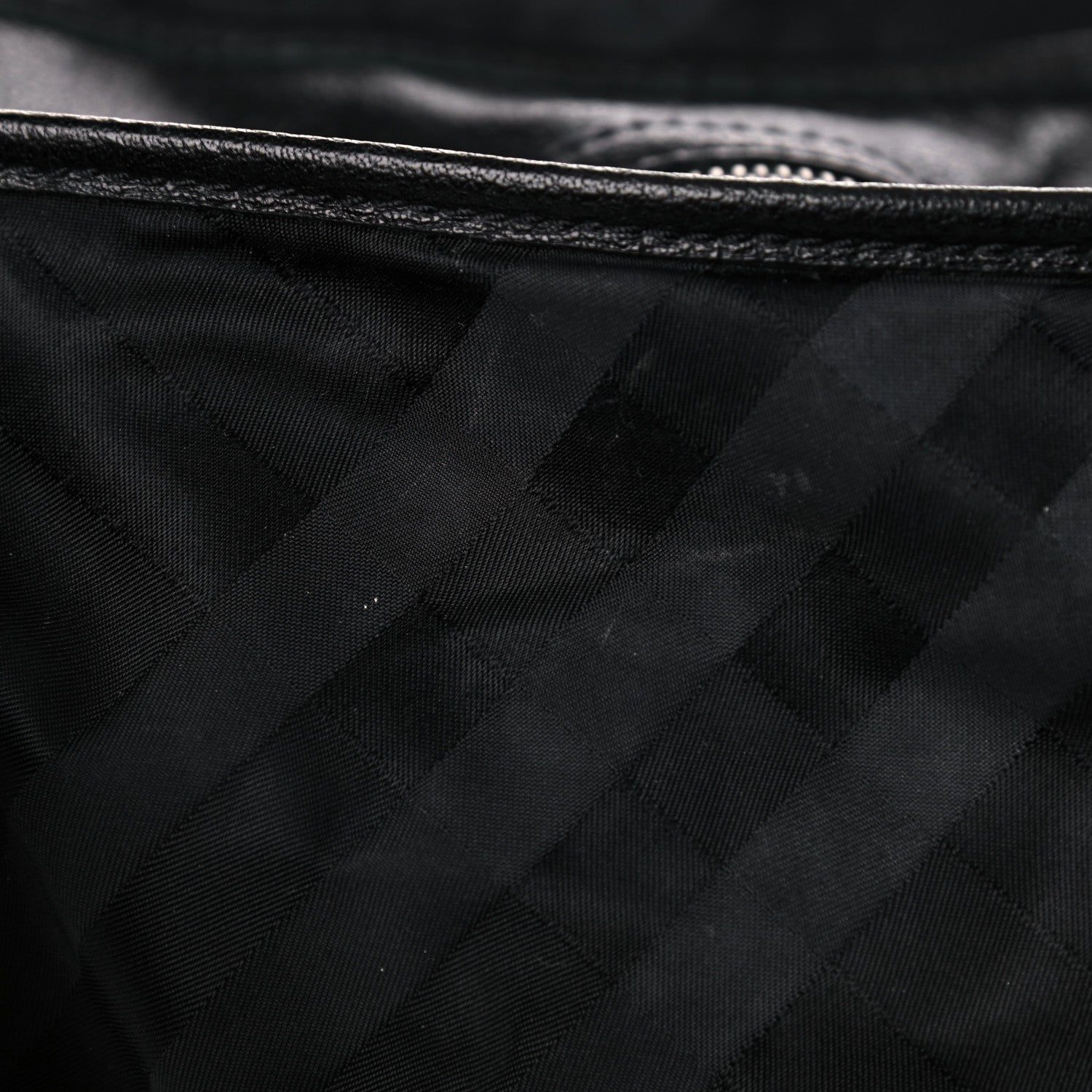 Burberry Nylon Tonal Check Drawstring Tote Black 14 of 18