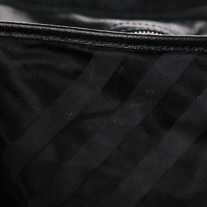 Burberry Nylon Tonal Check Drawstring Tote Black 14 of 18