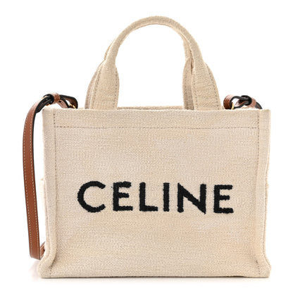 Celine Canvas Small Cabas Thais Ecru Black 1 of 10